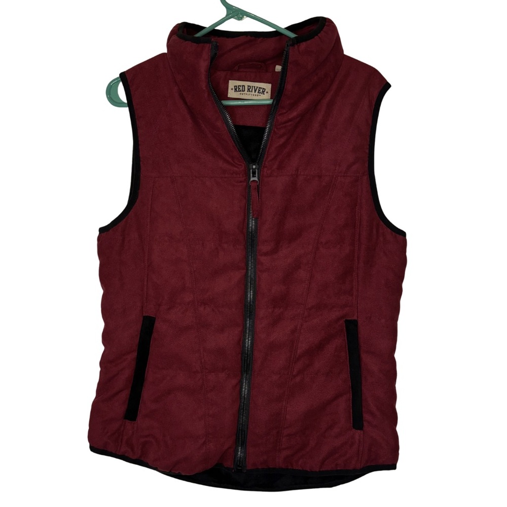 Red River Outfitters Burgundy Faux Suede Vest